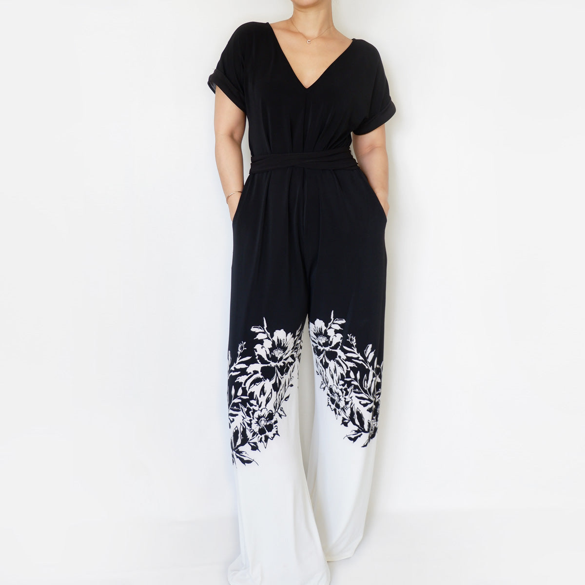 Epic SS Jumpsuit in Black White