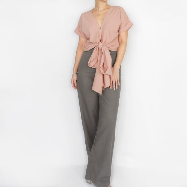 Mars Pants in Gray Linen