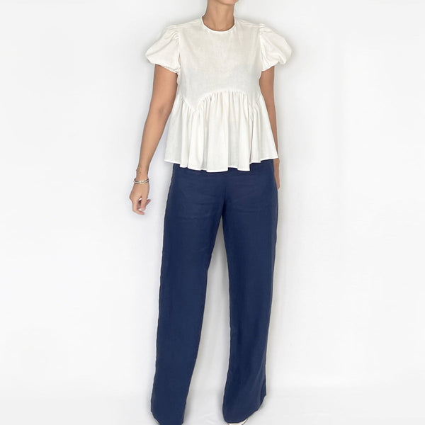 Sample Sale: Baby Top in Off White Linen